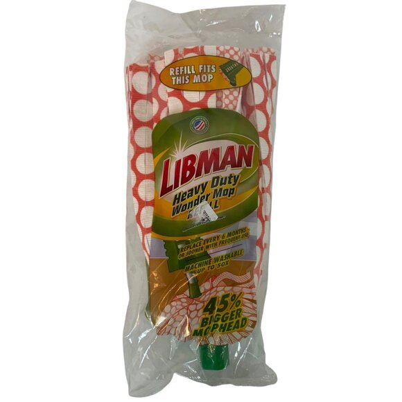 Libman Heavy Duty Wonder Mop Refill Orange White Microfiber Snap-On - Picture 1 of 4